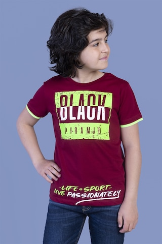 Toontoy Kids Toontoy Erkek Çocuk Baskılı Tişört Bordo
