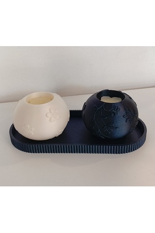 Dekoratif Mumluk İkili Set Purple