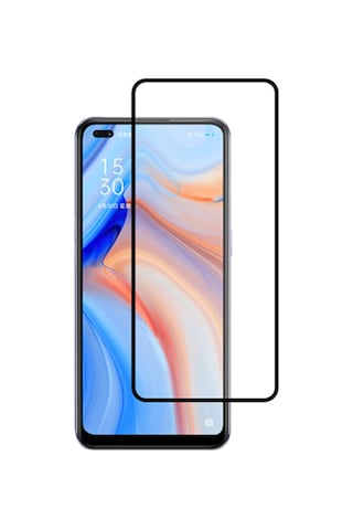 Oppo Reno 4 Full Glue Tempered Cam Ekran Koruyucu Full Kaplama Siyah (459706488)