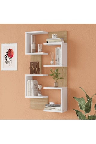 Wall 22 Duvar Rafı Sepet-beyaz Wal22-sw Sepet Ceviz - Beyaz