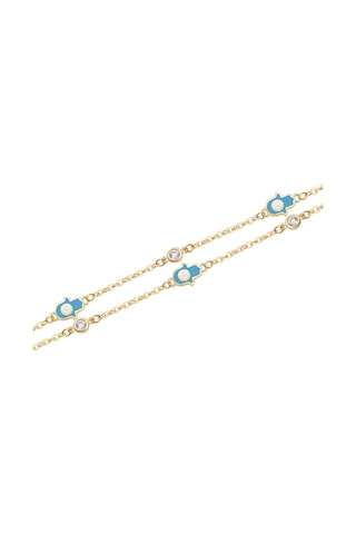 Diamond Line - Gülaylar - Sarı Altın 14 Ayar Fatma Ana Eli Bile Standart N11.21836 Sarı Altın