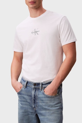 Calvin Klein Erkek T Shirt Lv04rb866g Yaf Beyaz Beyaz