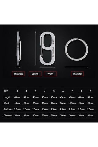 Pazly Ve Pratik Paslanmaz Kullanım Karabina Kampçılık, İçin Günlük Geeroyoo Dayanıklı Dağcılık Çelik Anahtarlık Aksesuar - Ml