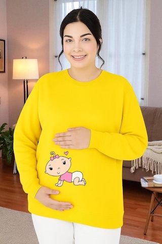 Benroma Baskılı Hamile Sweatshırt