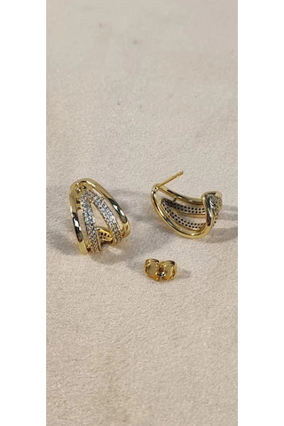 Zirkon Taşlı Xuping Özel Seri Gold Renkli Bayan Küpe Altın
