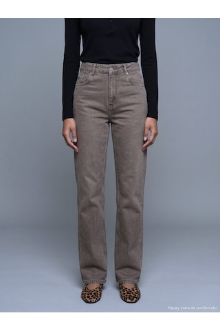 Dilvin 72354 %100 Lyocell Wide Leg Jean-kahve