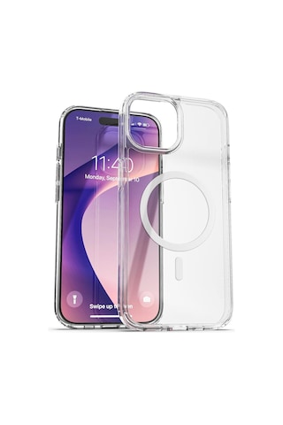 İphone 15 Plus Uyumlu Kılıf Kablosuz Şarj Destekli Sert Silikon Şeffaf Kapak Manyetik Çok Renkli