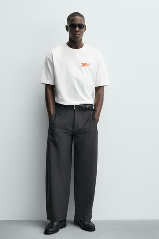 Modivibe Erkek Baskılı Oversize T-shirt Premium Kalın Dokulu %100 Pamuk Geniş Kesim Beyaz