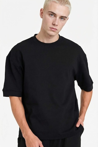 Defacto Loose Fit Rahat Kesim Bisiklet Yaka Ağır Kumaş Basic Düz Kısa Kollu Tişört B4844ax26spbk81 Siyah-bk81