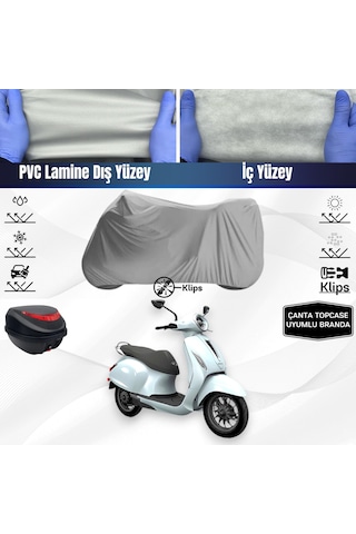 Bajaj Chetak Motosiklet Brandası Çanta Topcase Uyumlu Motor Branda