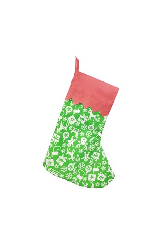 Yılbaşı Hediye Çorabı Figürlü Noel Ağacı Ve Şömine Süsü 35 Cm 35cmx25cm