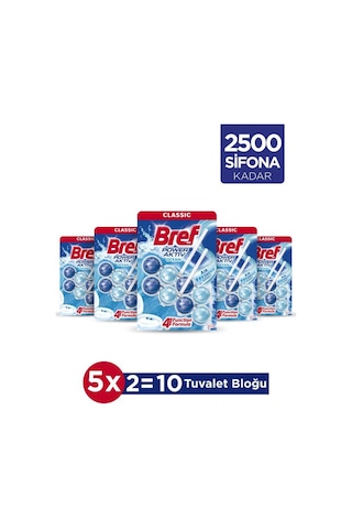 Bref WC Power Aktiv Duopack Katı Tuvalet Bloğu Okyanus 5 x 2'li Paket