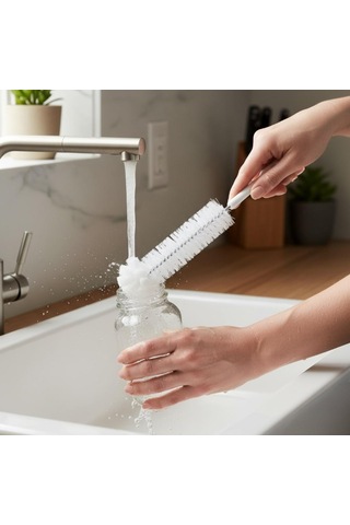 Biberon Ve Şişe Temizleme Fırçası - Sünger Uçlu Dar Ağız Temizleyici Fırça Çok Renkli