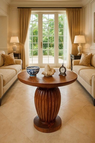 Ahşap Orta Sehpa Meşe Renk Modern Mantar Tasarım Meşe