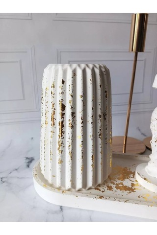 Cre Art Kuru Çiçek Vazosu Dekoratif İç Mekan Seti 160467159 Altın Rengi