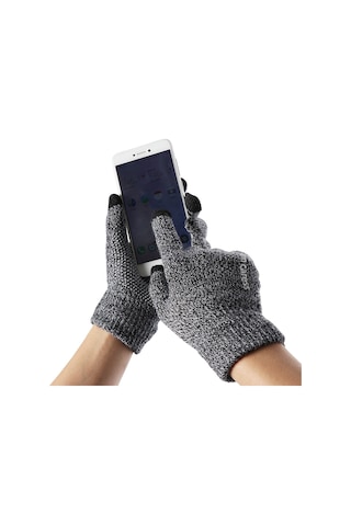 1 Çift Erkek Kalın Örme Eldiven Telefon Ekranı Kış Sonbahar Sıcak Yün Kaşmir Düz Renk Eldiven Erkek Eldiven İş Eldivenleri D-coff