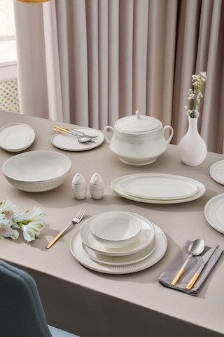 Aryıldız Serenity 60 Parça Porselen Yemek Takımı Ar259764 Beyaz - Altın