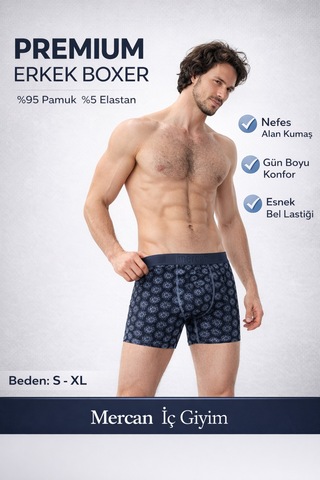 Mercan Yıldız Desenli Rahat Boxer - Yıldızlar Gibi Parla Bej
