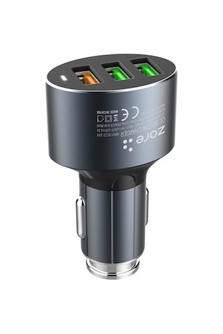 Zore Zr-C703Q Lightning 2 In 1 Araç Şarj Seti-Siyah-Siyah