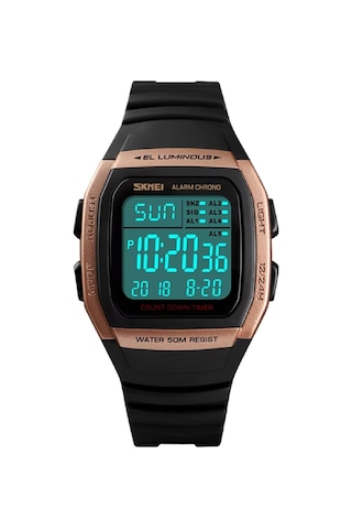 Suofeng 1278 Modeli Çift Zamanlı Akıllı Saat - 50m Su Geçirmez, Luminöz Ekran, Pu Kordon Ve Duraklayıcı Fonksiyonları Gül Altın Yeşil