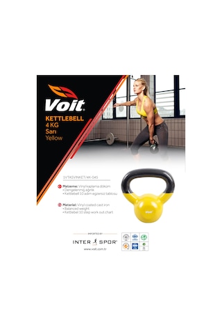 Voit Vinyl Kettlebell 4 KG Sarı