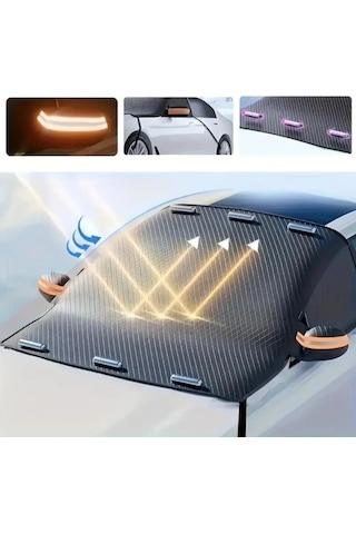 Coofbe Manyetik Oxford Kumaş Araç Ön Cam Koruyucu Branda Araç Ön Cam Güneşlik Araç Kar Don Brandası