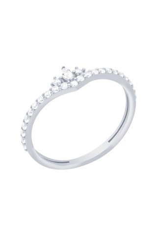 Diamond Line - Gülaylar - Beyaz Altın 14 Ayar Trend Yüzük (528823934)