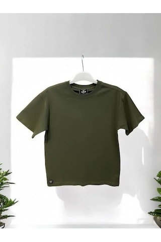 Carinos Erkek Çocuk Basic Pamuklu Tshirt-14555 Haki