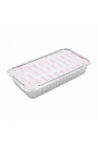 Şeylişeyler - Alüminyum Dikdörtgen Sütlaç Ve Yemek Kabı 750 Gr + Kapaklı Set - 20x12 Cm 787/l 100 Adet