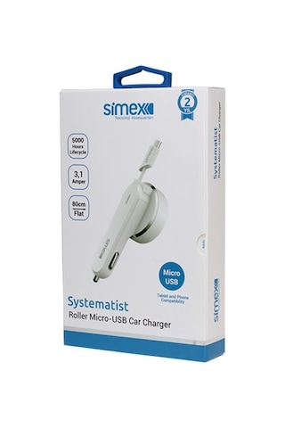 Simex Micro Usb Araç Şarj Aleti 3.1a Kırılmaz Garantili Kablo