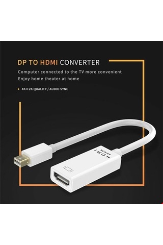 Mini Displayport Thunderbolt To Hdmi 4K Çevirici Kablo