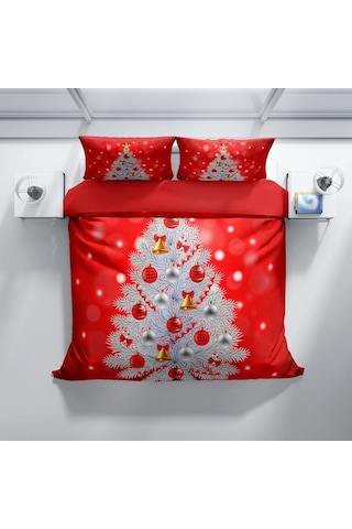 Cattleya Ny Pine 3D Pamuk Saten Çift Kişilik Nevresim Takımı Çok Renkli