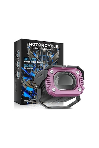 Motosiklet Çakar Modlu Lazer Led Sis Farı 2 Adet Çift Renk Beyaz Sarı Ultra Güçlü Sis Farı