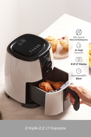 Karaca Smart Cook 60 Dakikaya Kadar Zaman Ayarlı Compact 2 Kişilik Airfryer