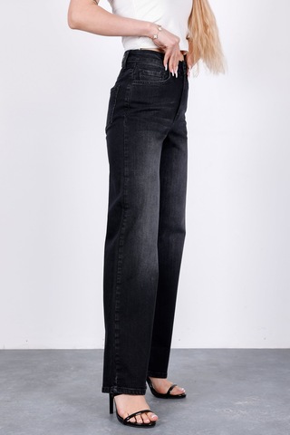 HLT Jeans Antrasit Kadın Wide Leg Jean Yüksek Bel Palazzo Likralı Esnek Kot Pantolon Jessica-2046