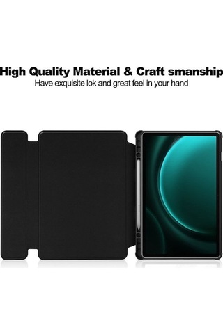Ximistore9 Samsung Tab S9fe İçin Siyah 360 Döner Deri Kılıf + Bluetooth Klavye Kombinasyonu
