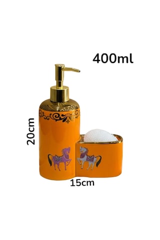 Premium Porselen Horse Sıvı Sabunluk, Süngerlik Bölmeli 47067 Çok Renkli