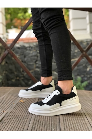Ba0238 Boa Yüksek Taban Beyaz Siyah Bağcıklı Erkek Ayakkabı bb-ba0238-bysh-2629 001