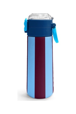 Coral High Kids Bordo Mavi Taraftar Desenli Pipetli Ve Direkt İçim Çelik Termos 500 Ml 31788 Çok Renkli