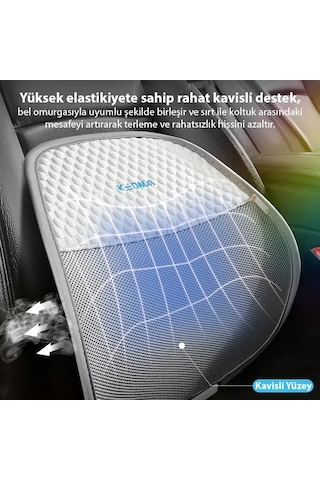 Ally Airmesh Pro Ergonomik Bel Destek Minderi - Araba Ve Ofis İçin Sırt Destek Yastığı- 5775