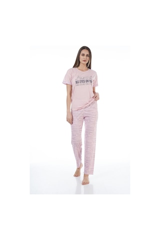 Estiva 22120 Kadın Yazı Desenli Kısa Kollu Viskon Pijama Takımı 001