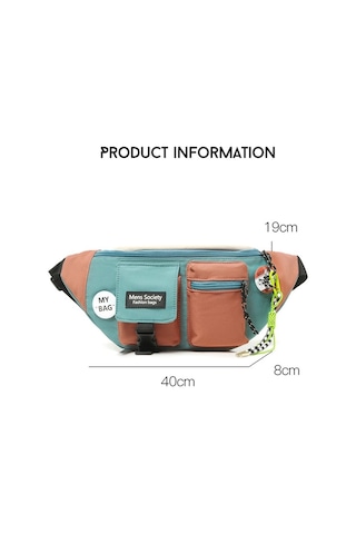 Sones Y9574 Kanvas Crossbody Tek Omuz Sırt Çantası Hafif Spor Göğüs Çantası Turuncu + Kordon Çok Renkli