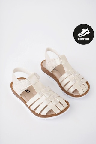 Muggo Rapunzel Garantili Günlük Ortopedik Hafif Taban Cırtlı Kız Çocuk Sandalet Bej