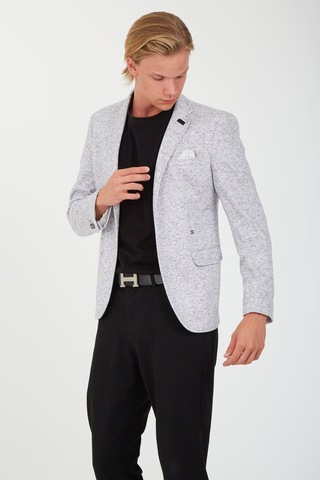 Sposo 5106 Dar Kalıp Yarım Astarlı Ekru Erkek Blazer Ceket Ekru