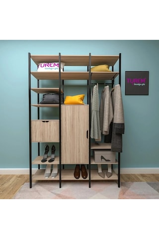 Misyon Açık Gardırop Mdf Sis Gri