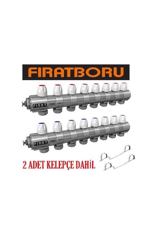 Fırat 1" Kollektör Kendinden Vanali 8 Lİ TAKIM MAVİ-KIRMIZI