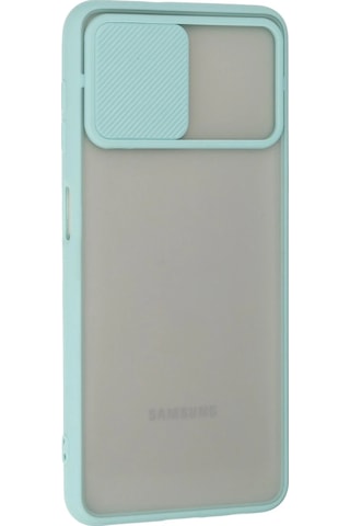 Newface - 890 - Samsung Galaxy A22 Kılıf Palm Buzlu Kamera Sürgülü Silikon - Matxzngz - - Turkuaz