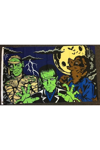 Lexroo Monster Fright Night - Cadılar Bayramı 3x5' Polyester Bayrak Diğer