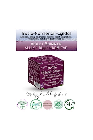 Violet Shimmer Lip-cheek-eye Tint Doğal İçerikli Allık, Ruj, Göz Farı Makyaj Ve Cilt Bakımı Mor