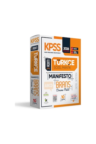2026 KPSS Türkçe 3 Adım Manifesto Branş Deneme Paketi 10lu Dijital Çözümlü (Sözel Mantık Dahildir)